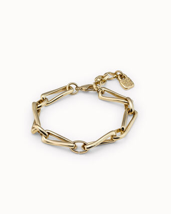 18K gold-plated bracelet with small square links
