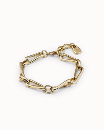 Pulsera bañada en oro de 18k con eslabones cuadrados pequeños