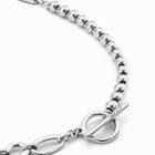 Collar largo ba&ntilde;ado en plata de ley de eslabones