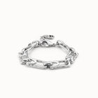 Pulsera ba&ntilde;ada en plata de ley con eslabones rectangulares medianos