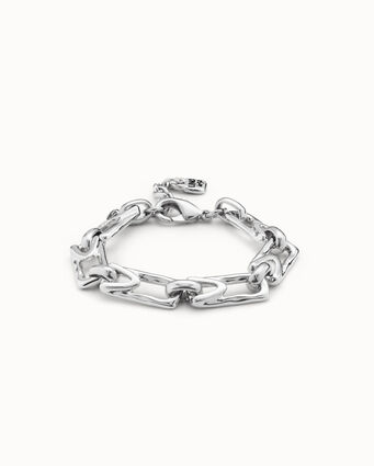 Sterling silver-plated bracelet with medium sized rectangular links