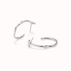 Hoop earrings with white topaz