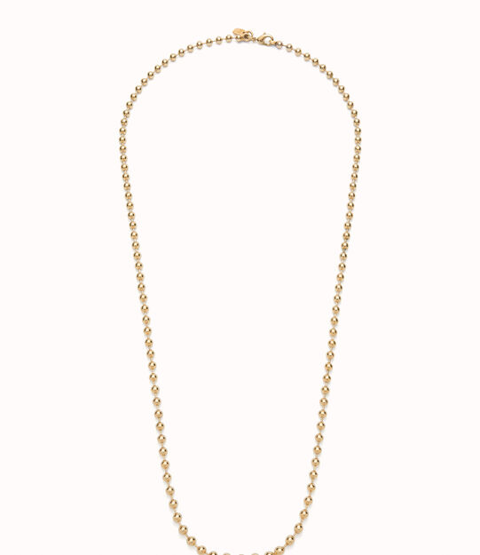 Long beaded chain charm necklace