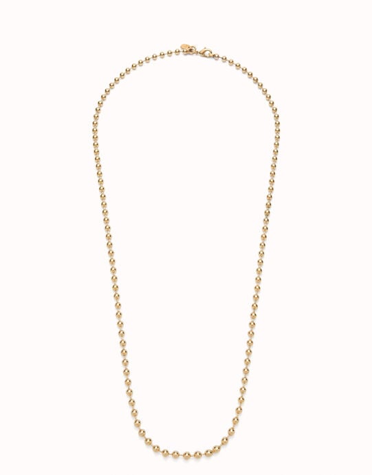 Long beaded chain charm necklace