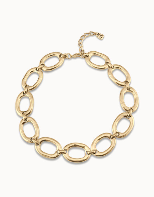 Short oval link chain necklace