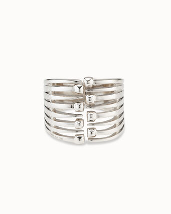 Sterling silver-plated bracelet with multiple nail heads
