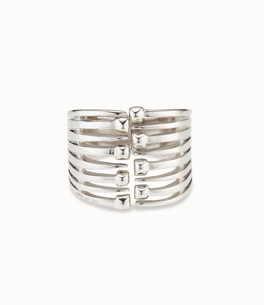 18K gold-plated bangle bracelet with multiple nail heads
