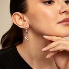 Earrings with blue crystal and butterfly