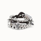 Leather beaded bracelet with charms