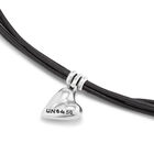 Leather bracelet with a heart charm