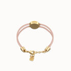 Double pink leather birthstone bracelet with eye