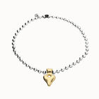 Beaded short necklace with heart detail
