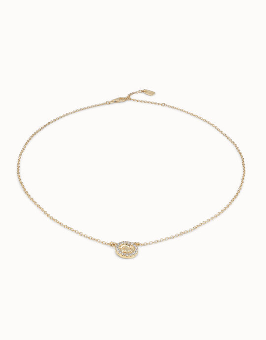 Chain pendant necklace  with buttton