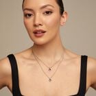 Long pendant chain necklace with crystals