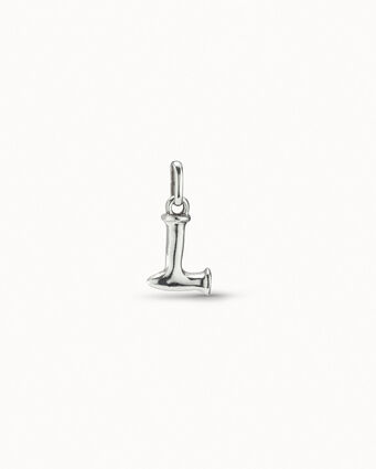 Sterling silver-plated letter L charm
