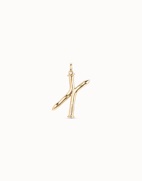 Colgante ba&ntilde;ado en oro de 18k de letra X