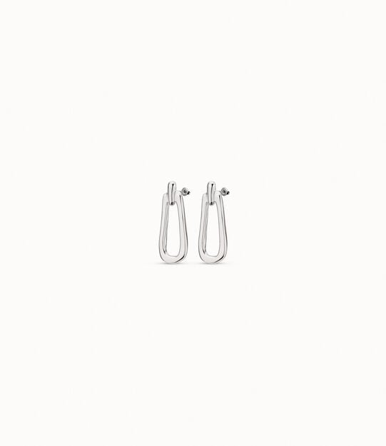 Link shaped earrings, Silver, large