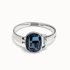 Bangle bracelet with a big blue crystal