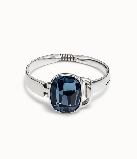 Bracciale placcato argento Sterling e cristalli blu