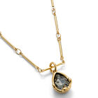 Necklace with a grey drop-shaped faceted crystal
