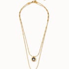 Multi strand long chain pendant necklace