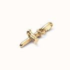 Charm  ba&ntilde;ado en oro 18k con forma de cruz.