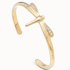 Dragonfly shaped cuff bracelet with topaz