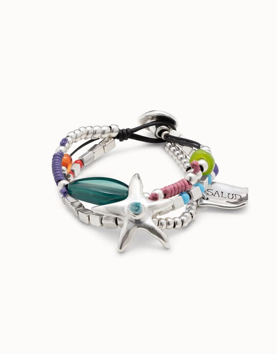 Bracciale placcato argento e pietre di resina