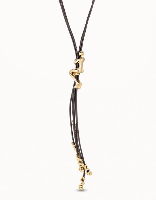 leather cord long necklace