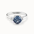 Pulsera r&iacute;gida ba&ntilde;ada en plata de ley con cristal azul