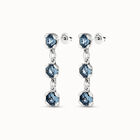 Drop earrings with blue crystals