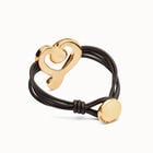 Multi strand leather bracelet with a heart