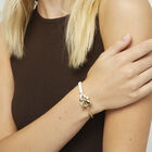 Cream leather bracelet with butterfly ornament