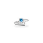 Ring mit blauem Zirkonia aus 925er Sterlingsilber