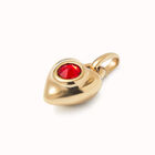 Charm in argento placcato con cristallo rosso rotondo
