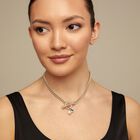 Collana placcata argento Sterling con chiusura ad anello