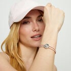 Double pink leather birthstone bracelet with eye