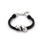 Leather bracelet with two drops