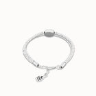 Two-strand beaded bracelet with an eye-shaped charm