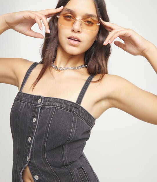 Square links chain bracelet, Silver, large