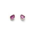 Orecchini placcati argento con cristallo sfaccettato rosa a forma di goccia