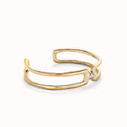 Pulsera doble ba&ntilde;ada en oro 18k con topacio blanco