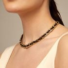 Short leather necklace with links
