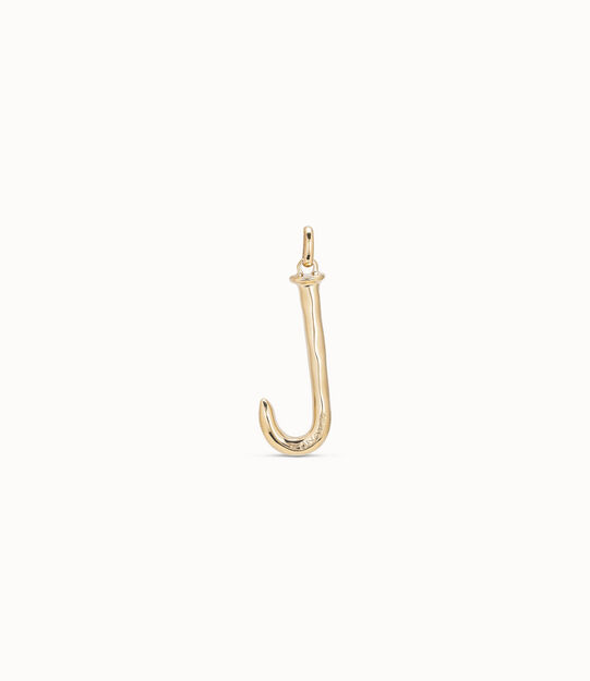 18K gold-plated letter J pendant