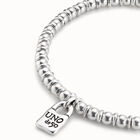 Short beaded chain necklace with padlock charm