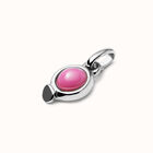 Charm placcato argento Sterling con pietra rosa.