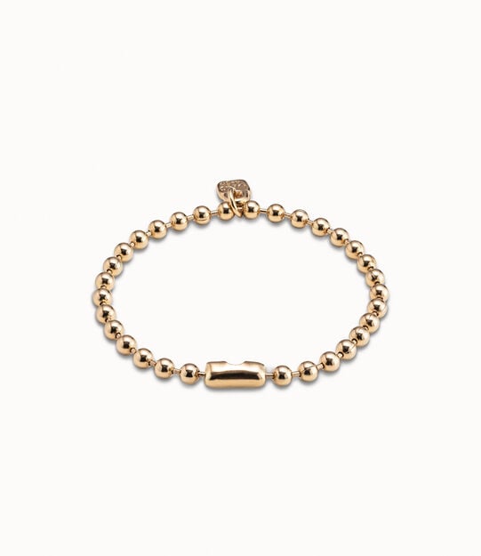 Pulsera de bolitas ba&ntilde;ada en oro de 18k, Dorado, large
