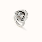 Anillo ba&ntilde;ado en plata de ley con cristal blanco