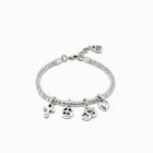 Pulsera ba&ntilde;ada en plata de ley con cadena de bolas y charms