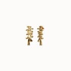 Elongated earrings with an irregular shape
